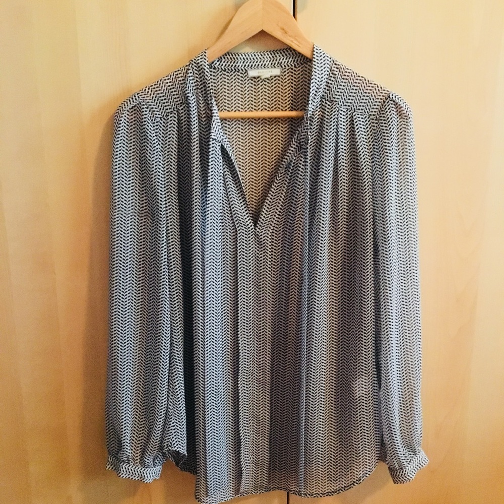 Black and White Classic Tie Blouse from Nordstrom